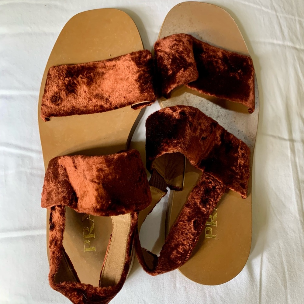 NEW Prada velvet sandals